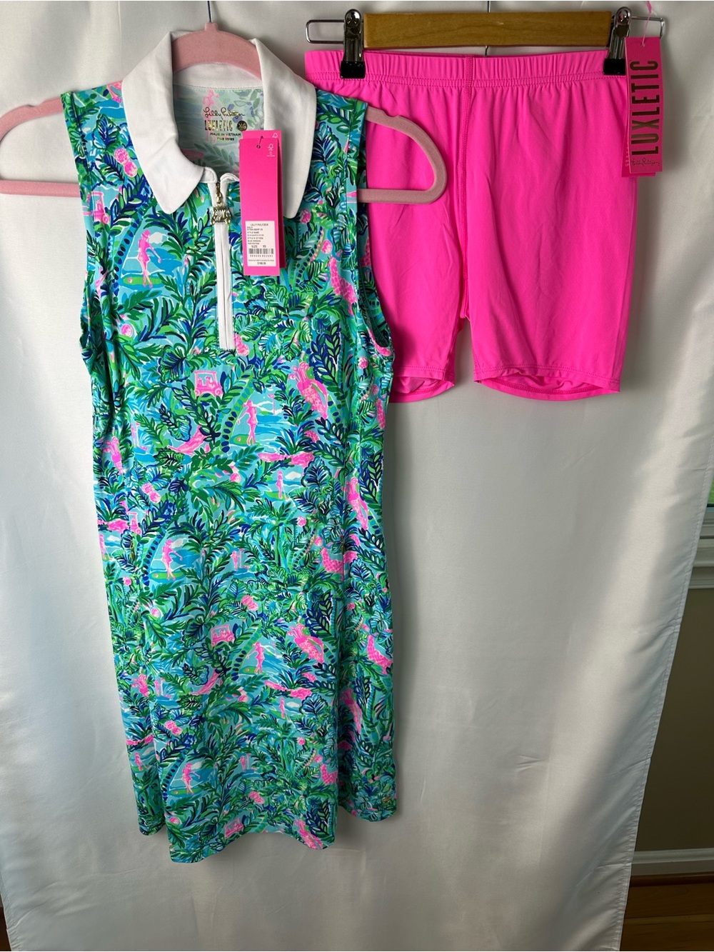 Lilly Pulitzer NWT, XS Silvia quarter zip dress, blue horizon par fection set